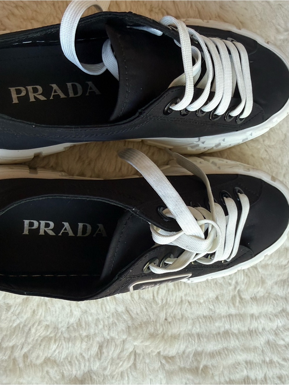 Black Platform Chunky Sneakers Size 37 | Worn Once | White Lug Sole - Picture 4 of 7